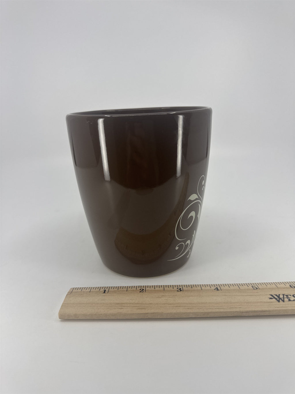 Vintage DesignPac Ceramic Floral Brown Coffee Drinking Mug