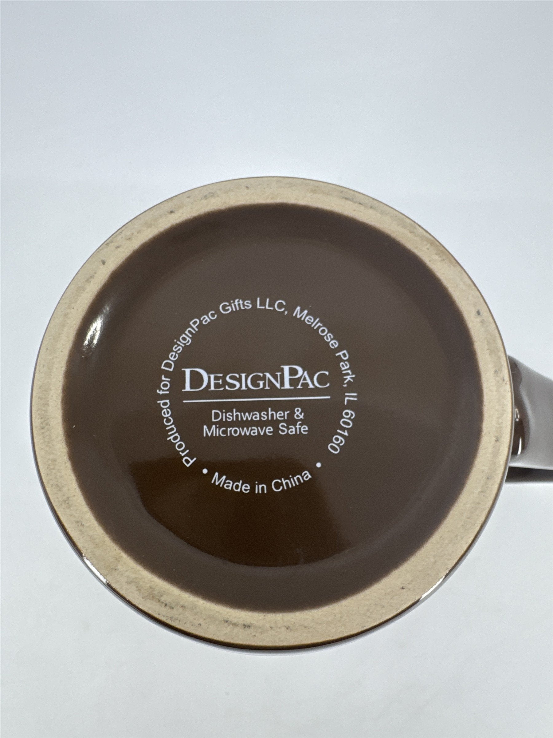 Vintage DesignPac Ceramic Floral Brown Coffee Drinking Mug