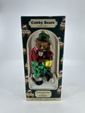 Vintage Cubby Bears European Style Mouth Blown Glass Bear Ornament Santa's Best