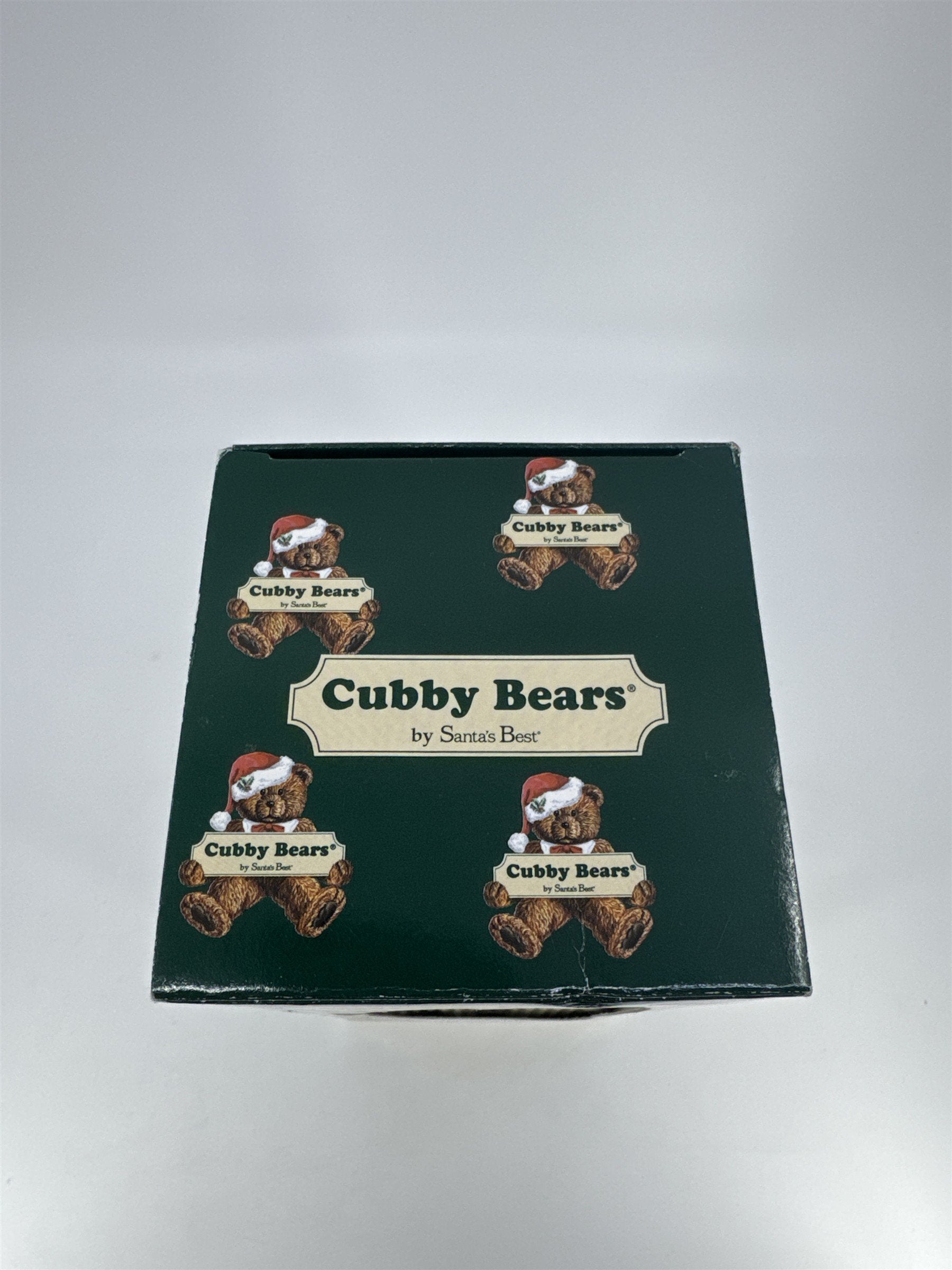 Vintage Cubby Bears European Style Mouth Blown Glass Bear Ornament Santa's Best