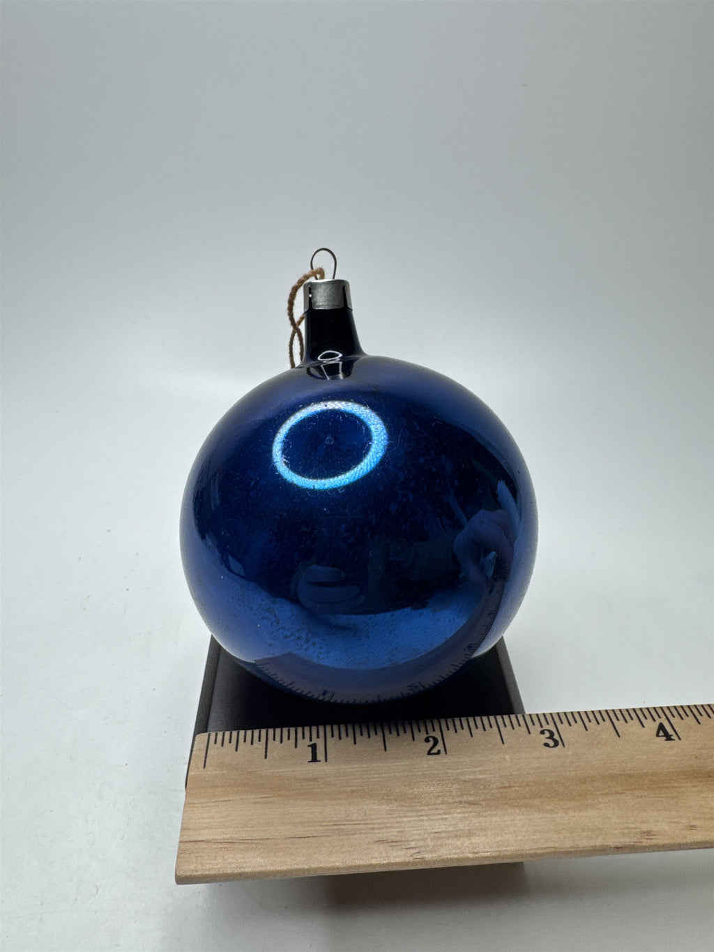 Vintage Blue Mercury Glass Ornament Ball Christmas Holiday MCM USA