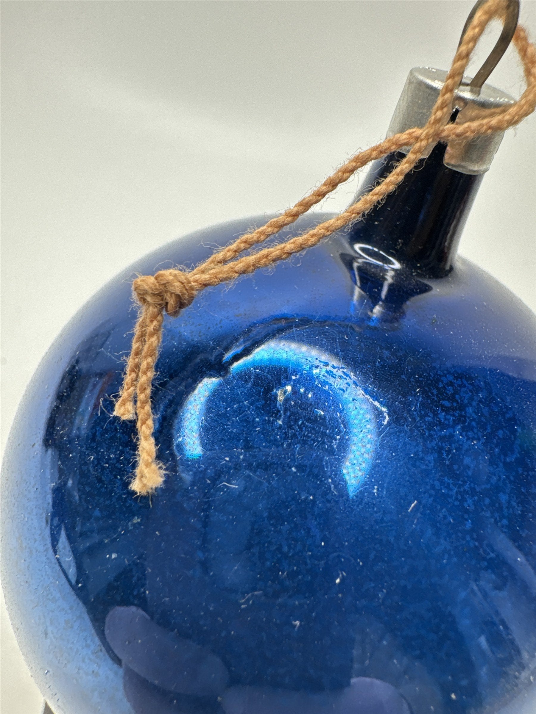 Vintage Blue Mercury Glass Ornament Ball Christmas Holiday MCM USA