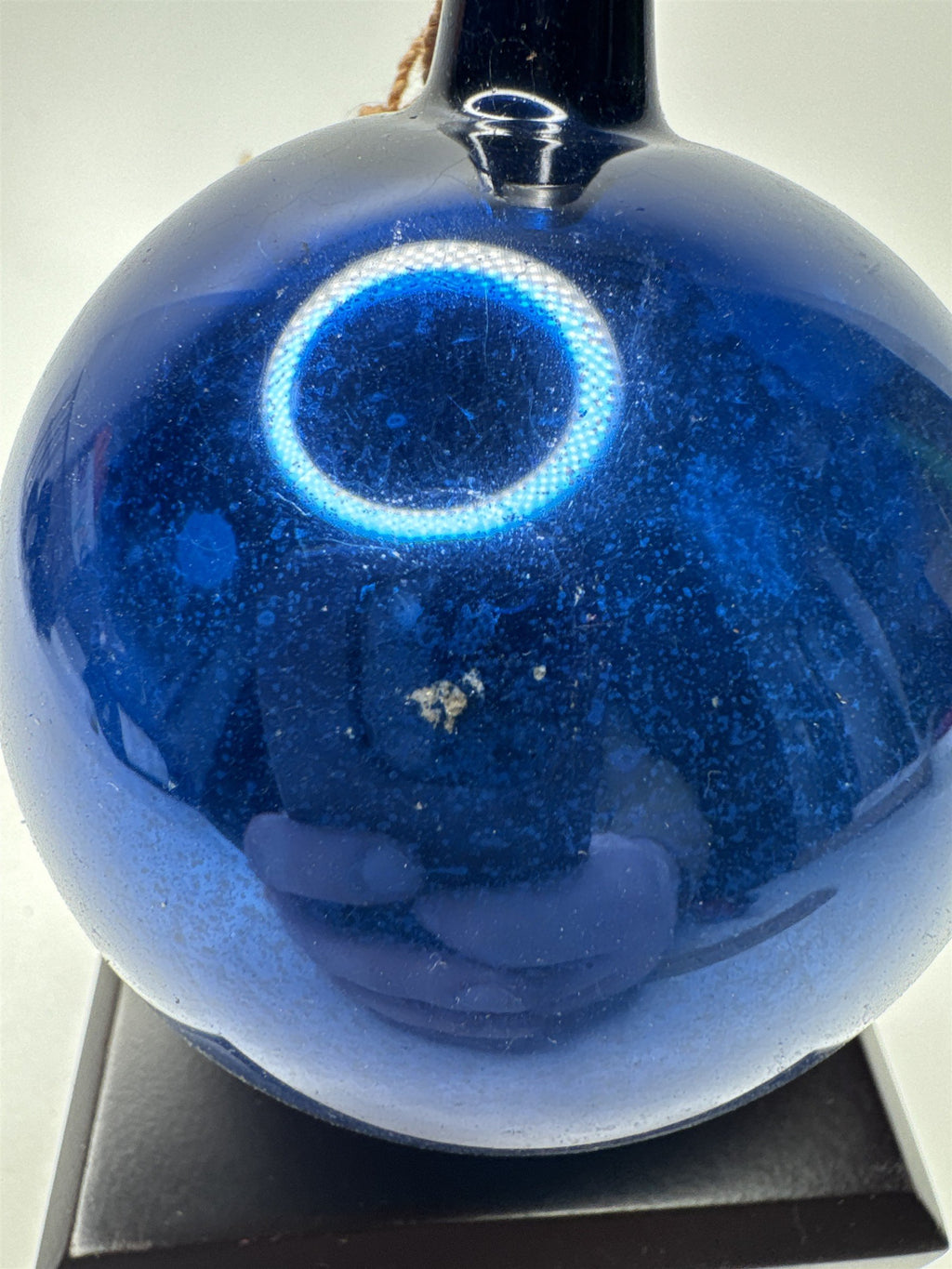 Vintage Cobalt Blue Mercury Glass Ornament Ball Christmas Holiday MCM USA