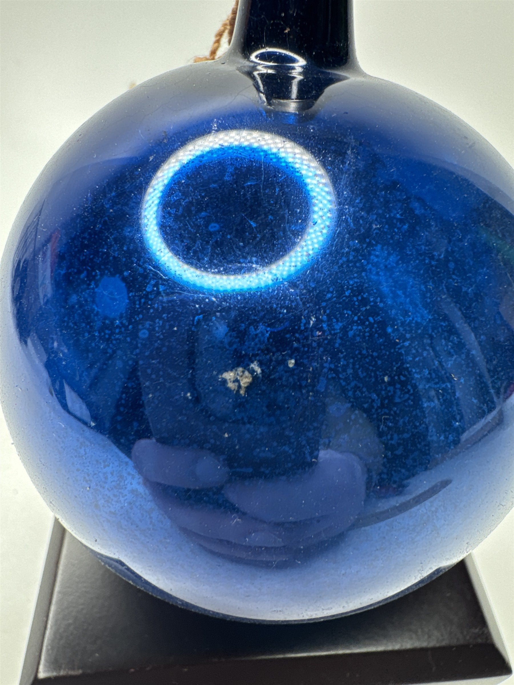 Vintage Cobalt Blue Mercury Glass Ornament Ball Christmas Holiday MCM USA
