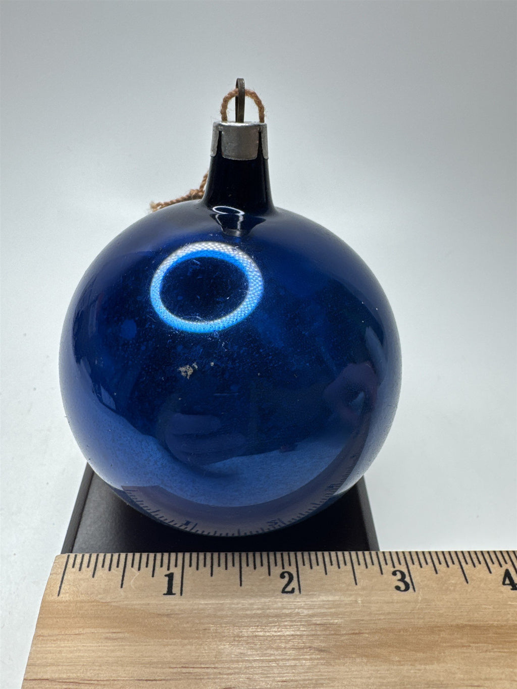 Vintage Cobalt Blue Mercury Glass Ornament Ball Christmas Holiday MCM USA