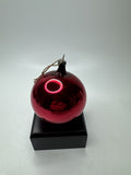 Vintage Red Mercury Glass Ornament Ball Christmas Holiday MCM USA Crazing
