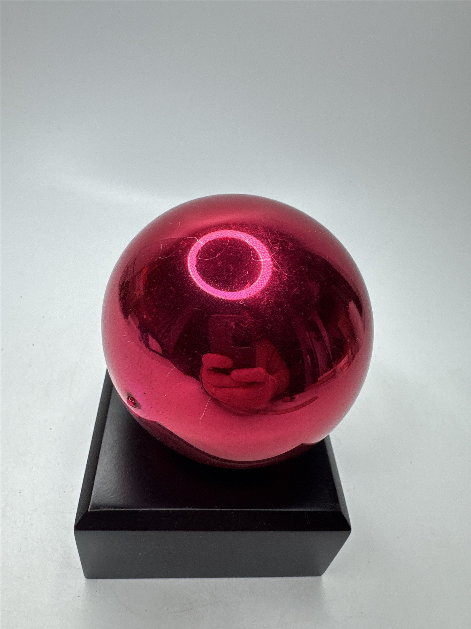 Vintage Red Mercury Glass Ornament Ball Christmas Holiday MCM USA Crazing