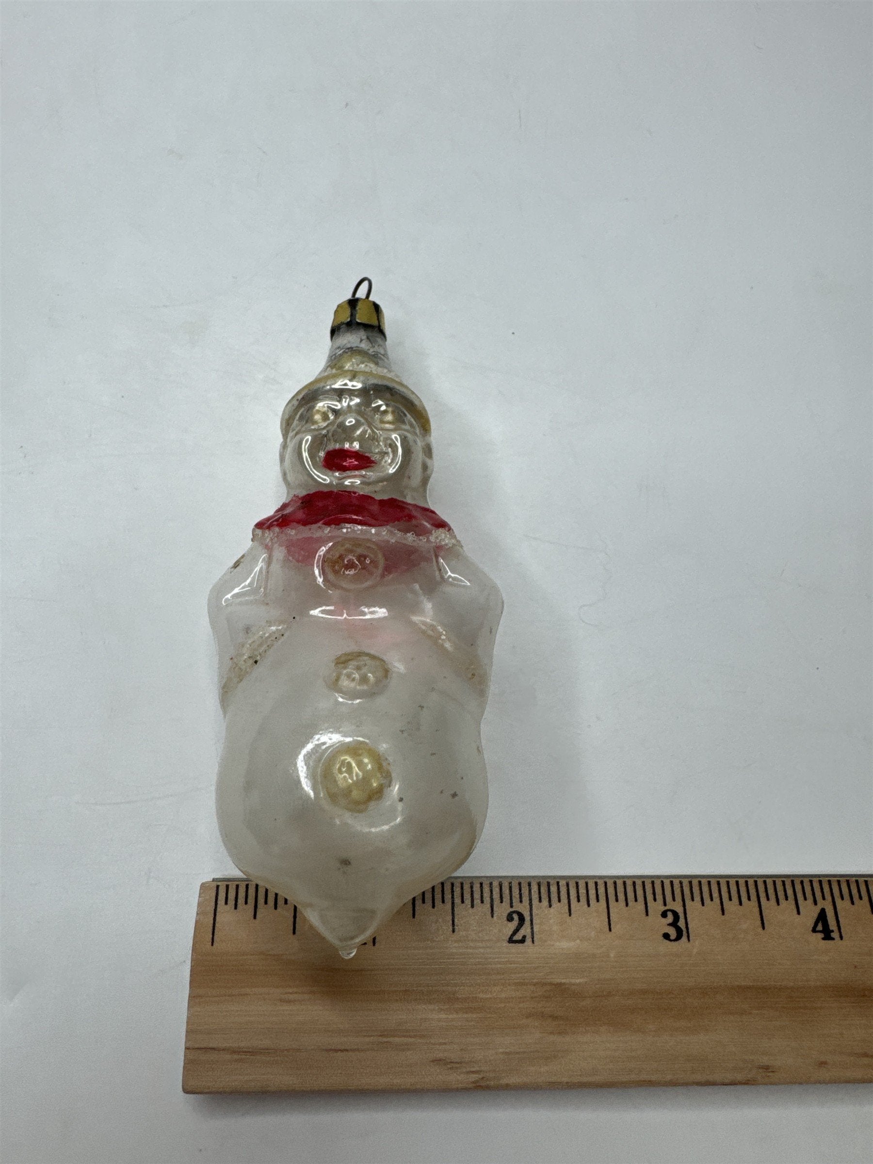 Antique Poland Blown Glass Clown Jester Figural Ornament Christmas