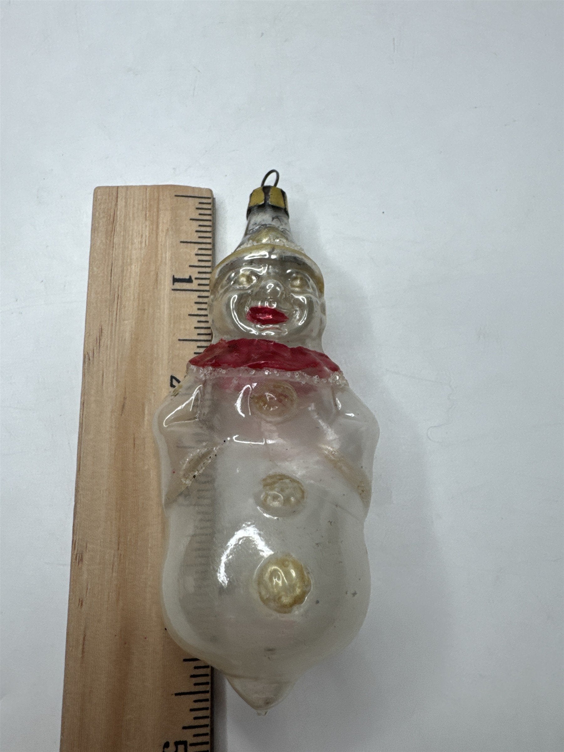 Antique Poland Blown Glass Clown Jester Figural Ornament Christmas