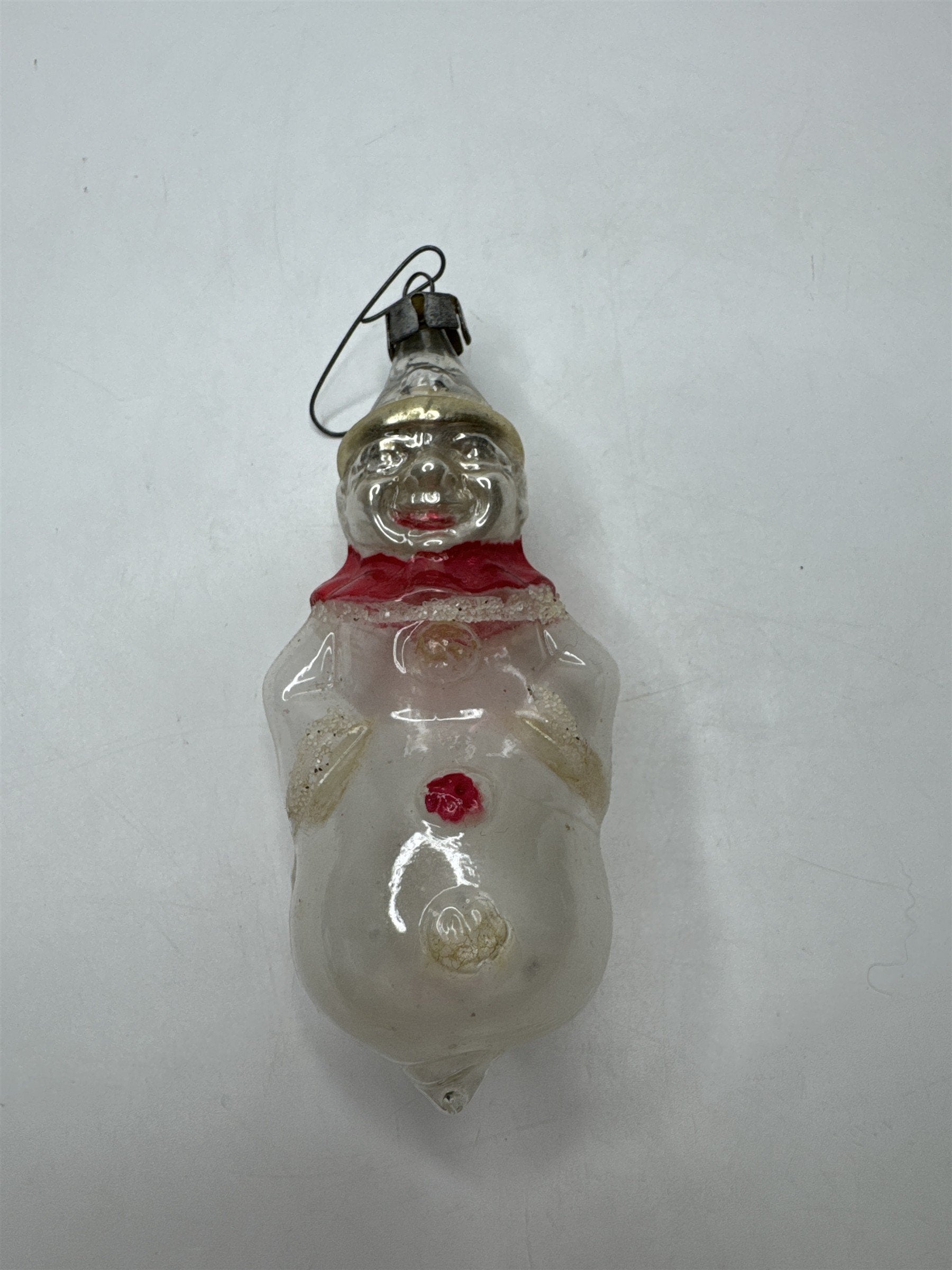 Antique Poland Blown Glass Clown Jester Figural Ornament Christmas