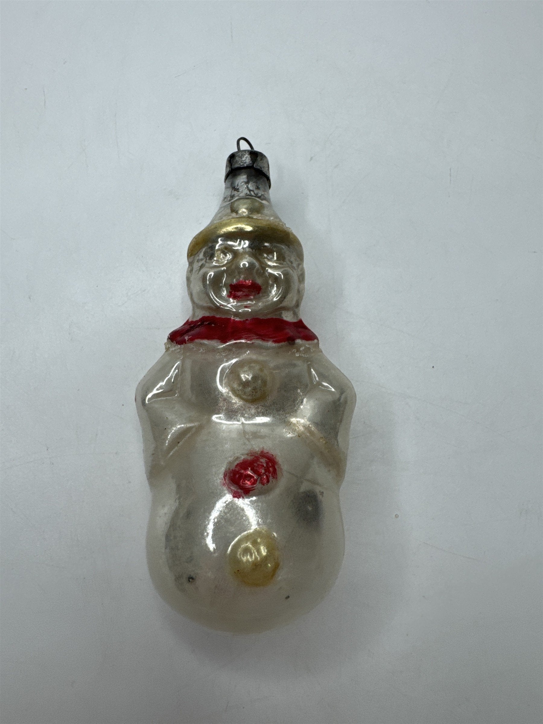 Antique Poland Blown Glass Clown Jester Figural Ornament Christmas Folk Art