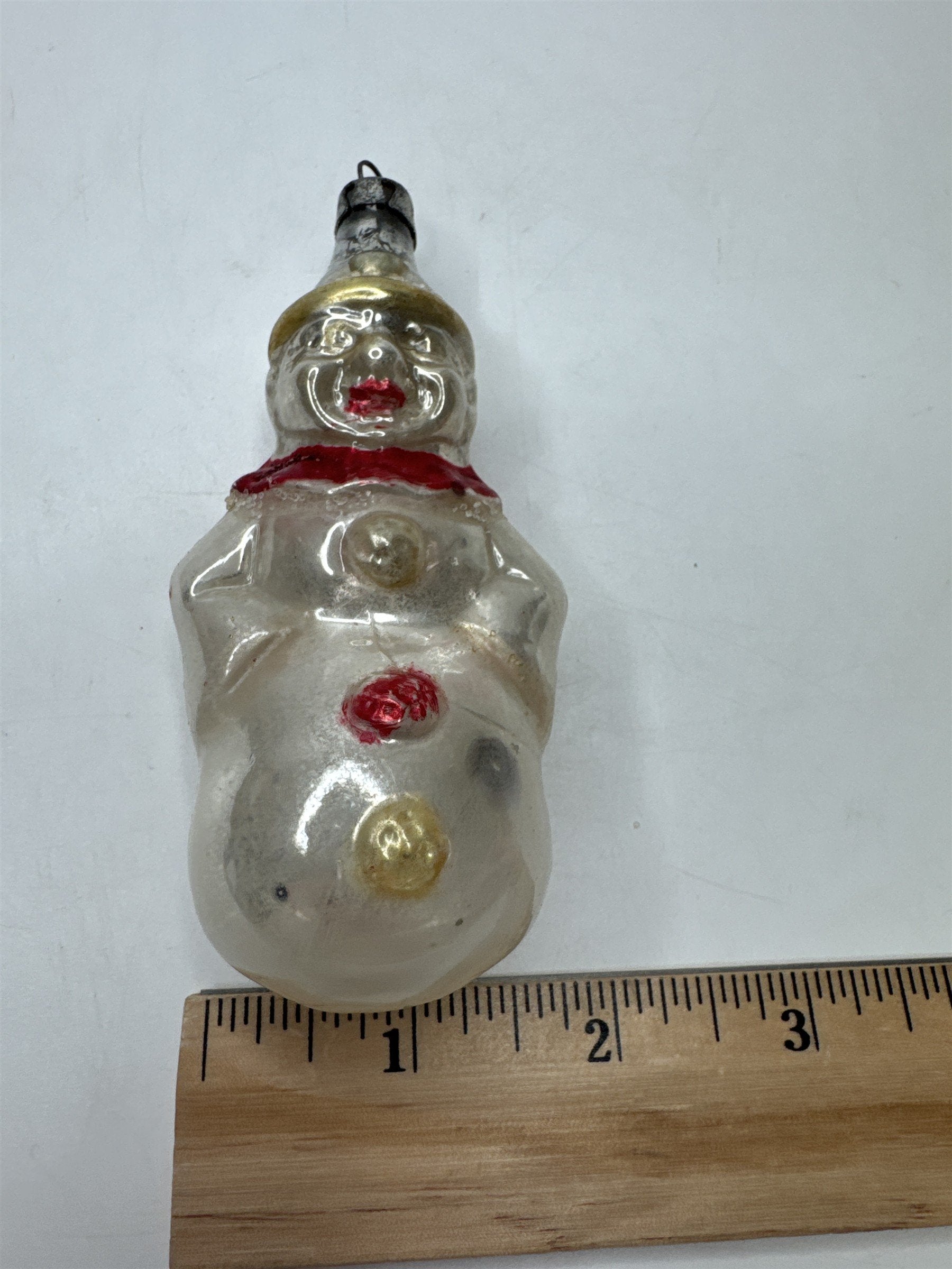 Antique Poland Blown Glass Clown Jester Figural Ornament Christmas Folk Art