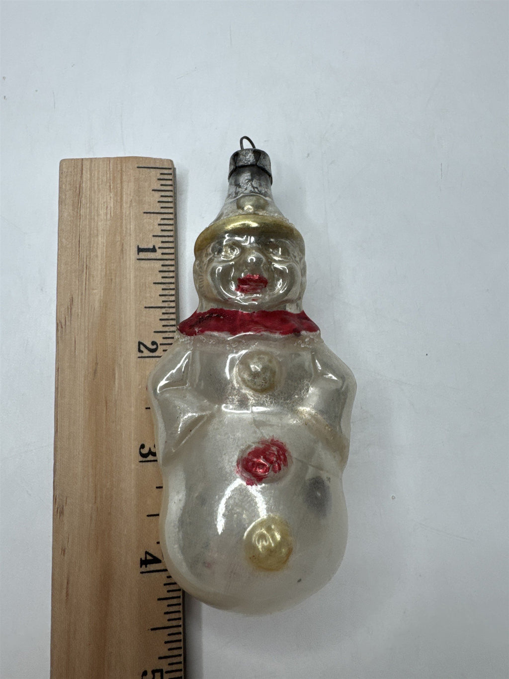 Antique Poland Blown Glass Clown Jester Figural Ornament Christmas Folk Art