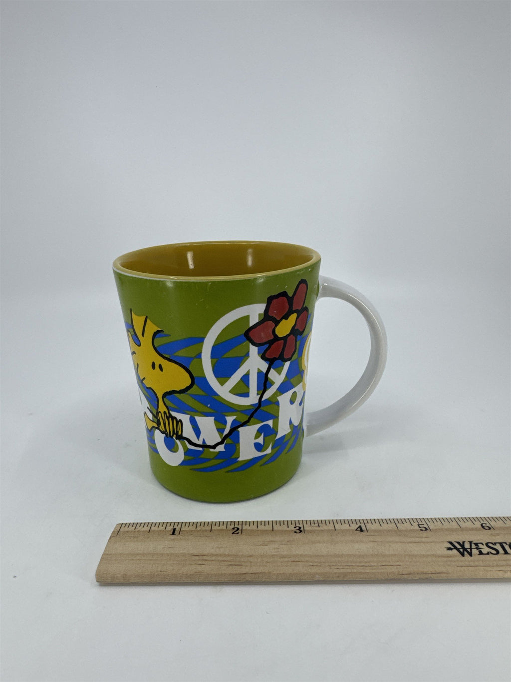 Vintage Peanuts Woodstock Flower Power Peace Sign Hippie Vibes Coffee Mug