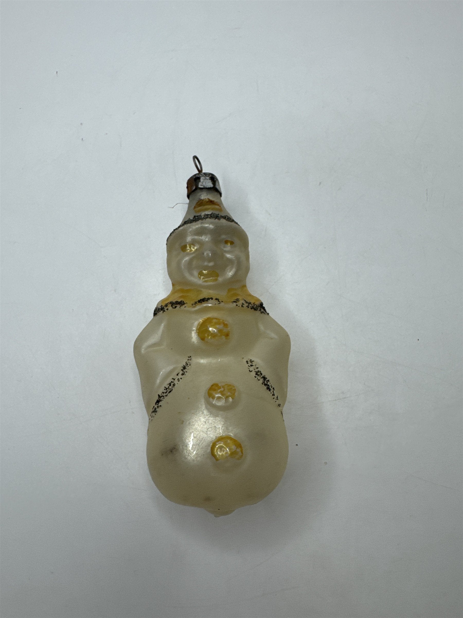 Antique Poland Blown Glass Clown Jester Figural Ornament Christmas Folk Art