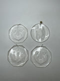 Vintage Set 4 Acrylic Nativity Santa Ornaments Engraved Octagon