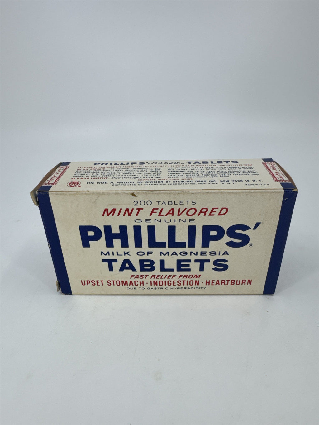 Vintage Mint Flavored Genuine Phillips' Milk Of Magnesia 200 Tablets