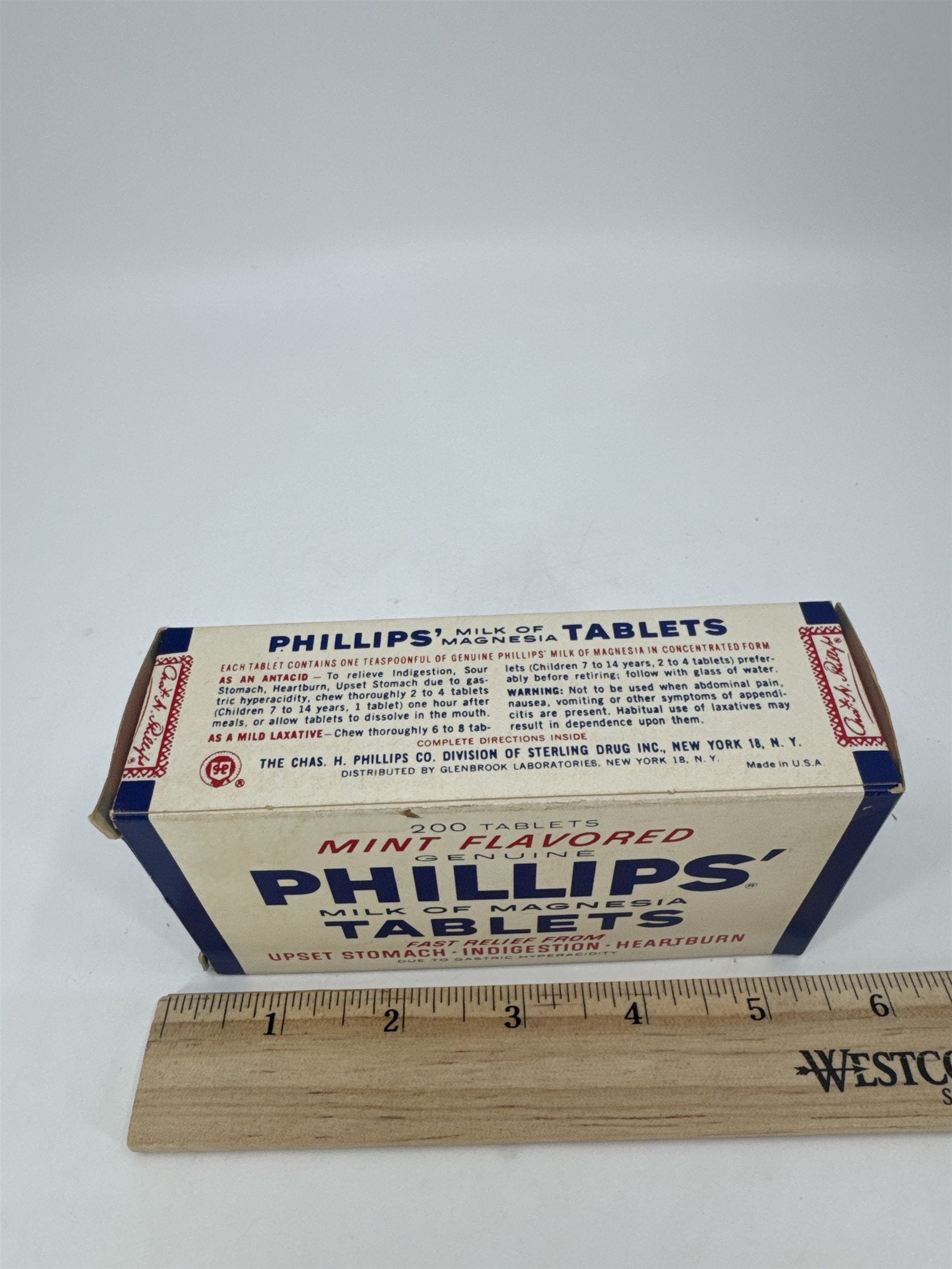 Vintage Mint Flavored Genuine Phillips' Milk Of Magnesia 200 Tablets