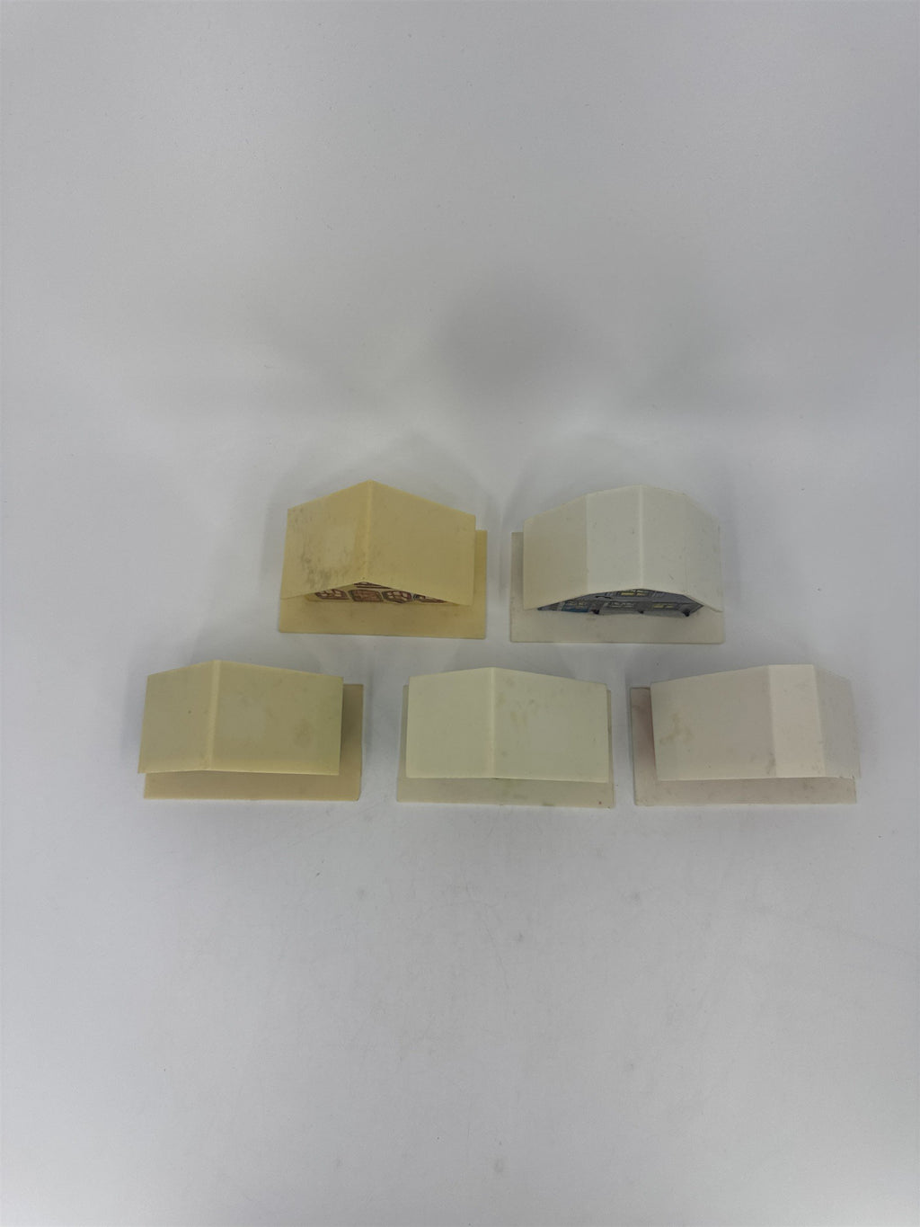 Set Of Five Vintage Alpine Village Christmas House Light Covers Plastic Putz