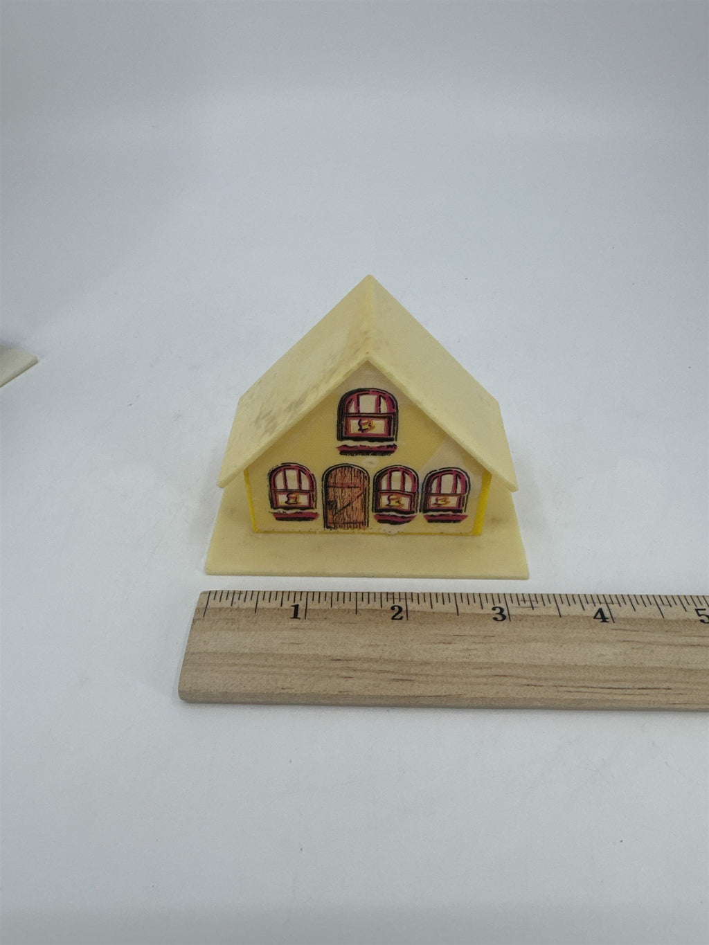 Set Of Five Vintage Alpine Village Christmas House Light Covers Plastic Putz