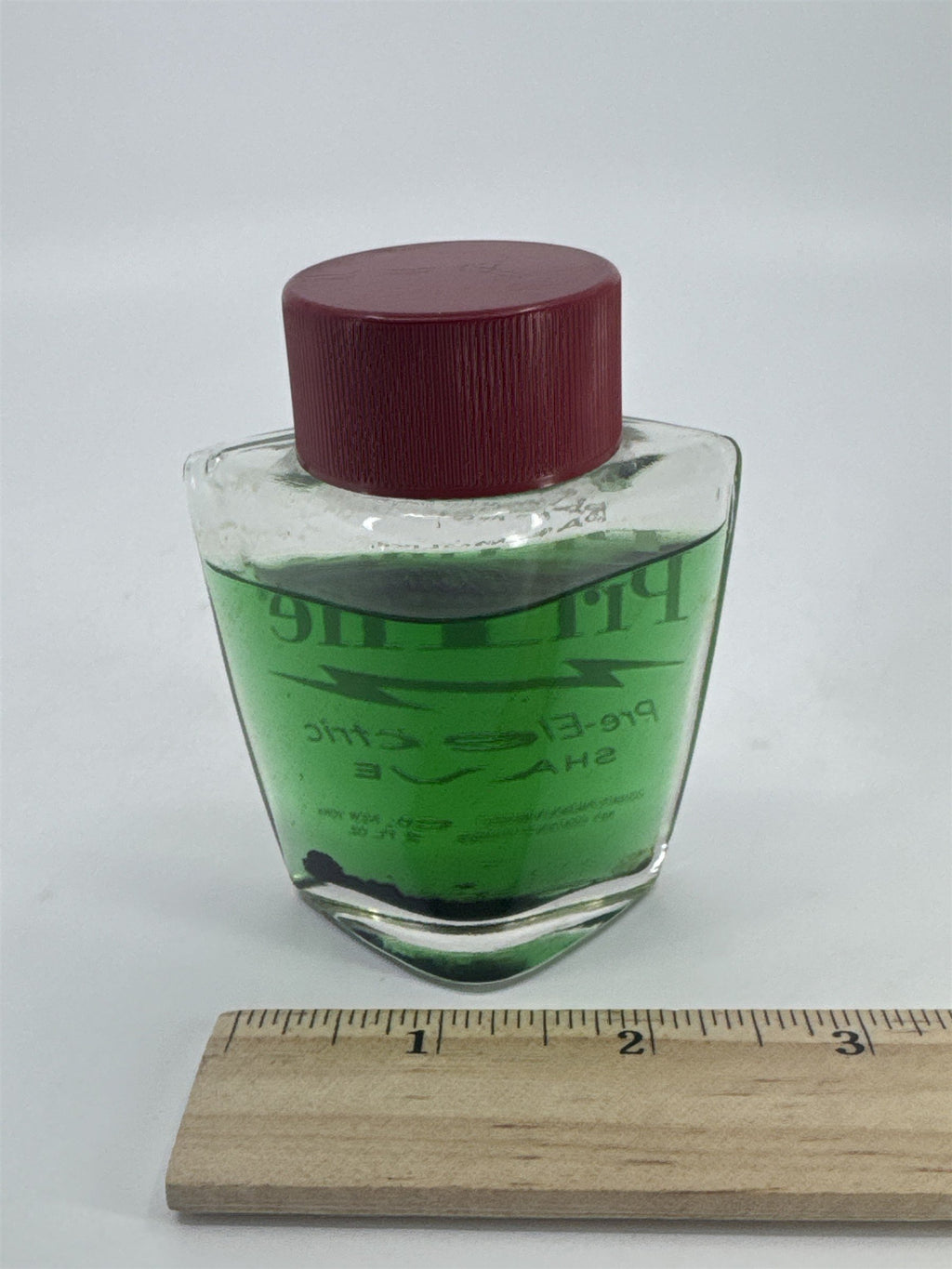 Vintage Palmolive Prime Pre Electric Shave Glass Bottle W/ Contents