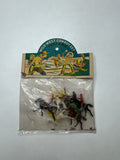 Vintage Hong Kong Wild West Cowboy Indians Miniatures Horses Set On Card NOS