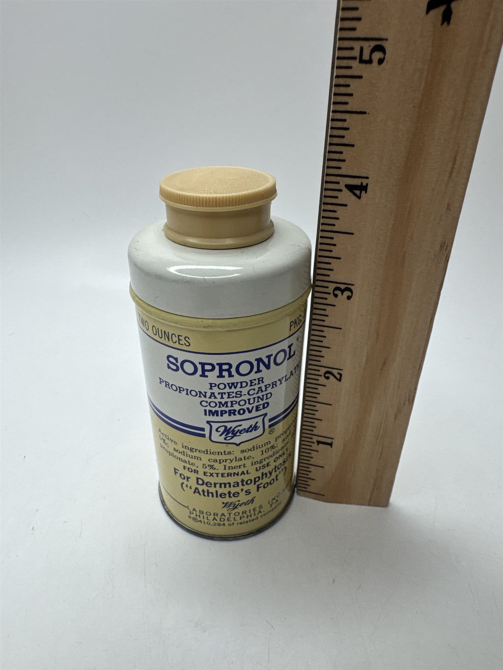 Vintage 2oz Sopronol Powder Improved Wyeth Laboratories Phila. PA *Seems Full*