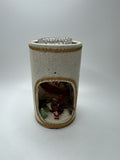 Vintage Christmas Diorama Votive Candle Holder Felt Santa Miniature Kitsch