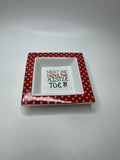 Vintage 5" Ceramic Mistletoe Dish Candy Trinket Polka Dot Christmas Holiday