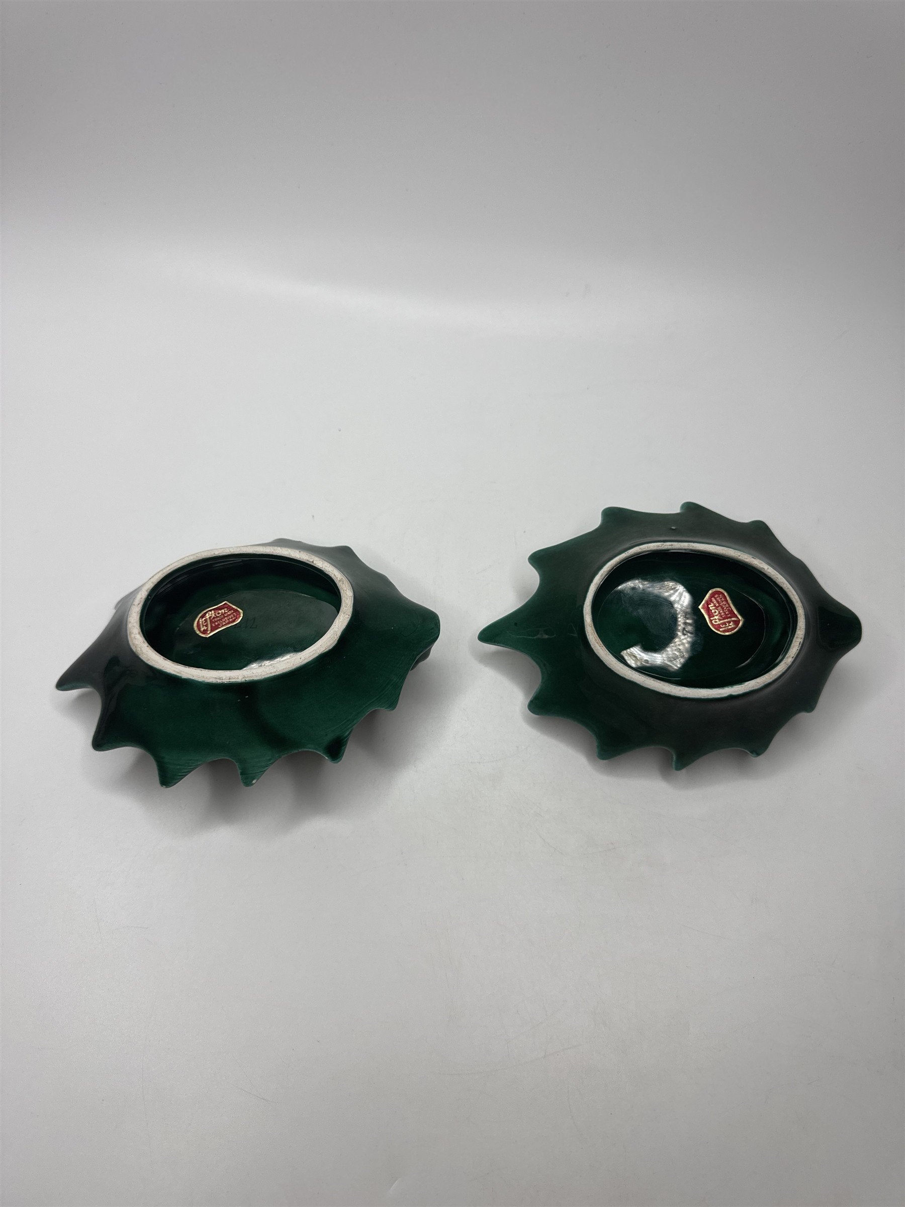 Vintage Lefton Japan Holly Berry Candlestick Holders Ceramic Christmas Set 2