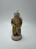 1903 Russia Father Christmas Figurine Ornament Porcelain Yellow Coat Vintage
