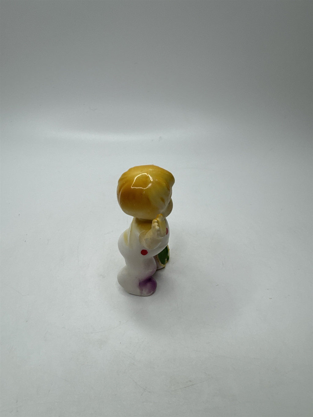 Vintage Japan Napco Ceramic Polka Dot Boy Figurine Tennis Racket 3" Tall