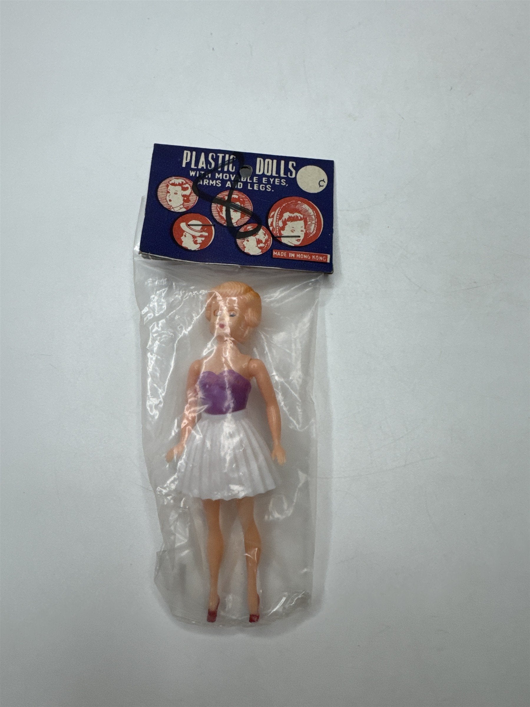Vintage Hong Kong Plastic Doll Mini Midge Clone Movable Eyes Arms Legs NIP