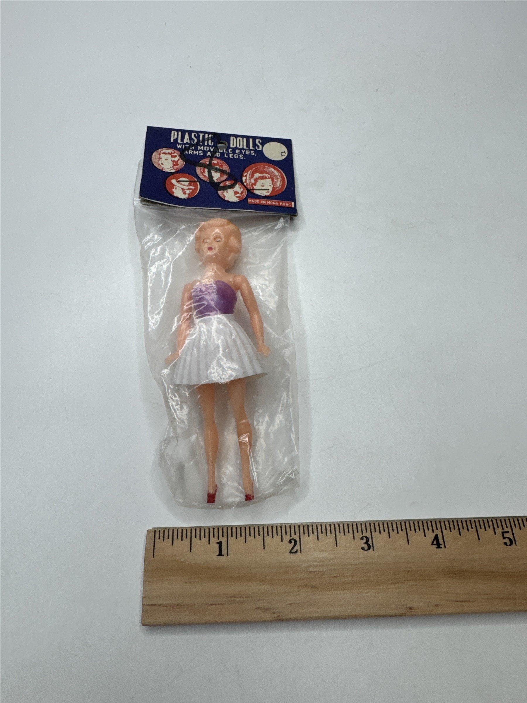 Vintage Hong Kong Plastic Doll Mini Midge Clone Movable Eyes Arms Legs NIP