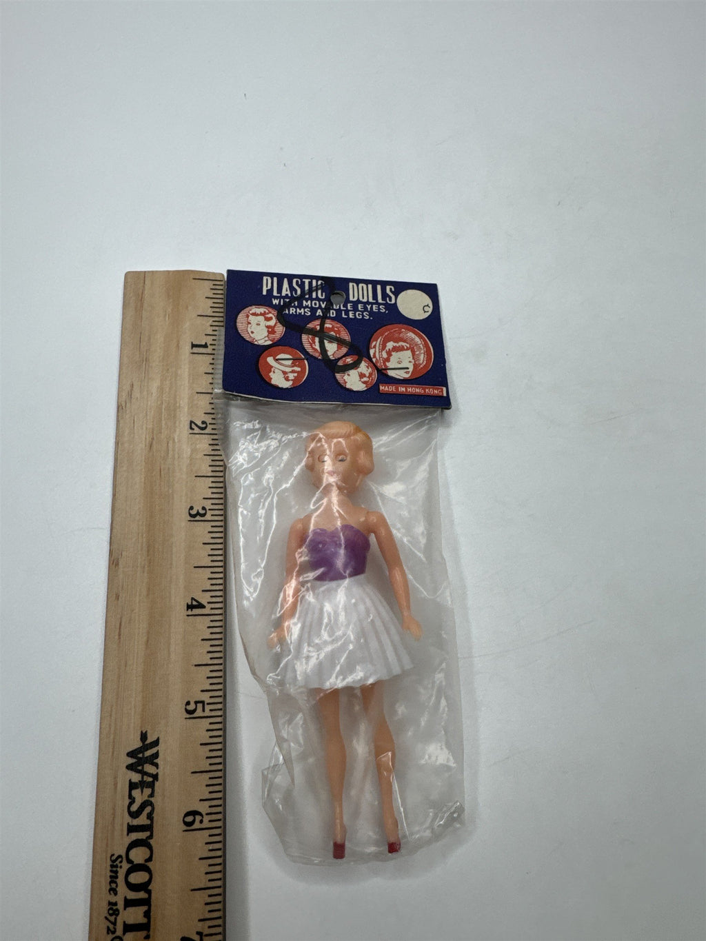 Vintage Hong Kong Plastic Doll Mini Midge Clone Movable Eyes Arms Legs NIP