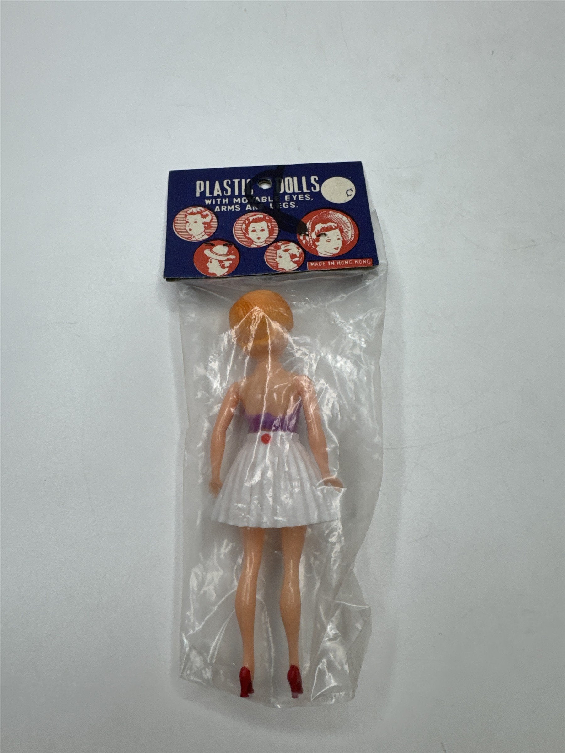 Vintage Hong Kong Plastic Doll Mini Midge Clone Movable Eyes Arms Legs NIP