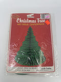 Vintage Beistle Christmas Honeycomb Art-Tissue Paper Green Tree Centerpiece