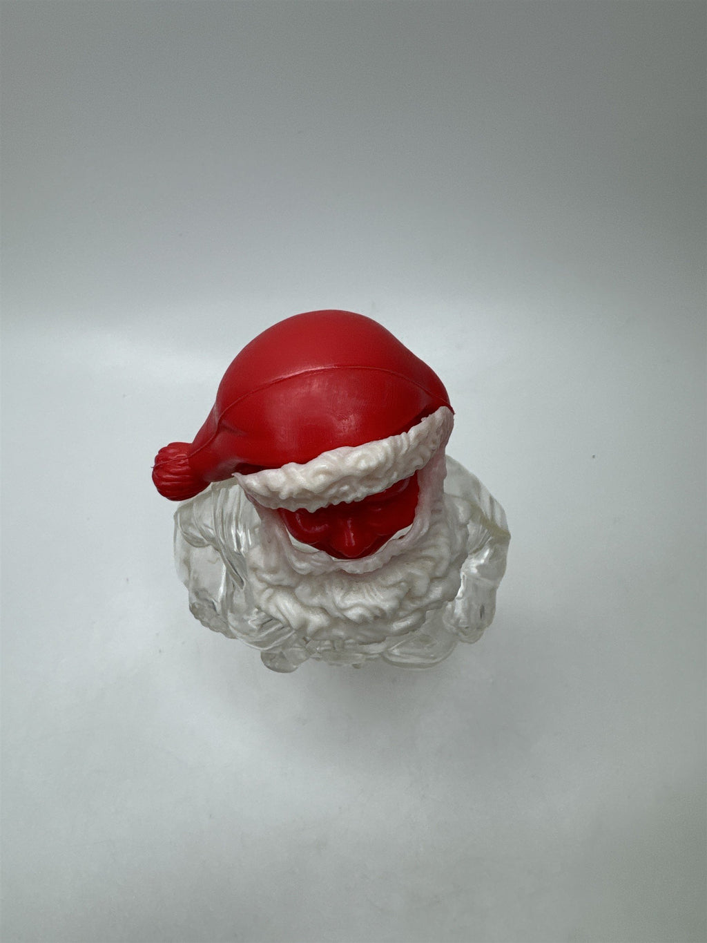 Vintage Santa Candy Container Bank Clear Plastic Blow Mold Christmas Figurine