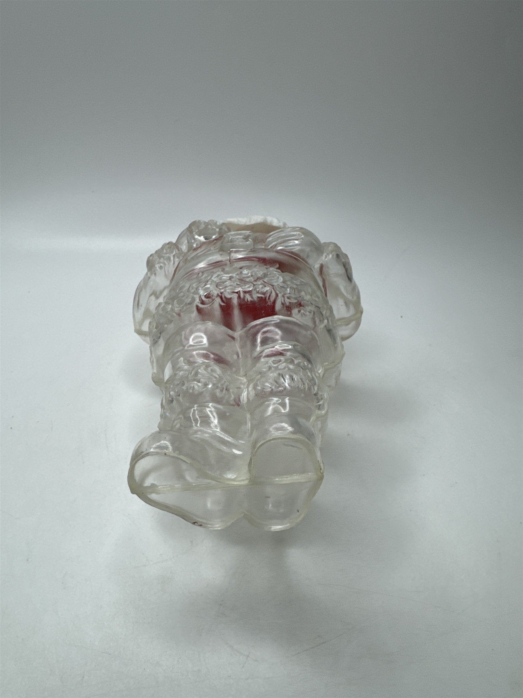Vintage Santa Candy Container Bank Clear Plastic Blow Mold Christmas Figurine