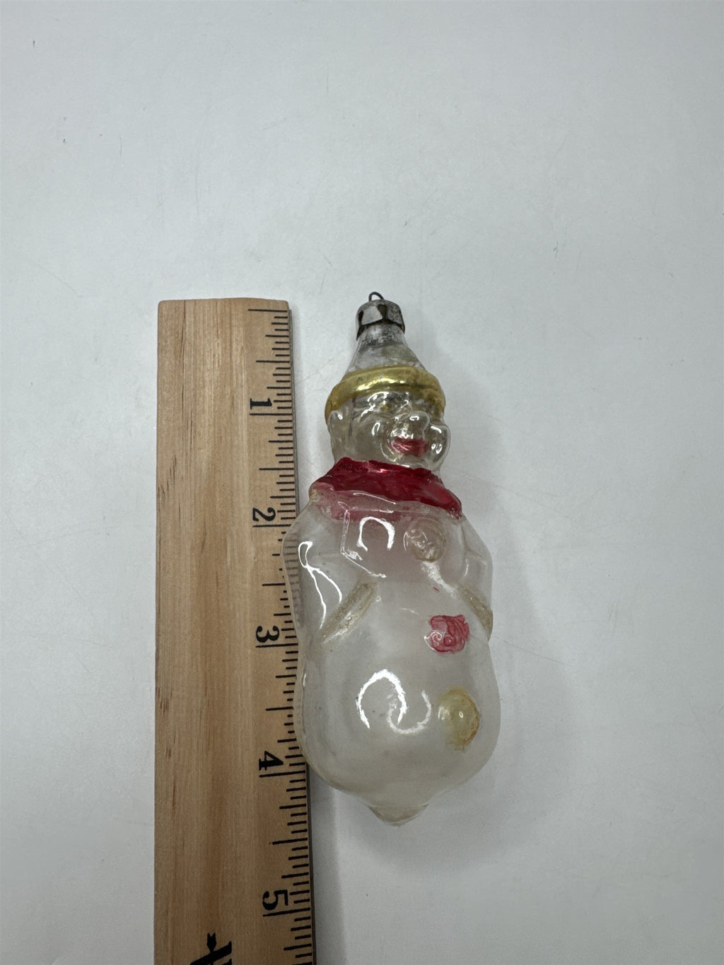 Antique Poland Blown Glass Clown Jester Figural Christmas Ornament Folk Art