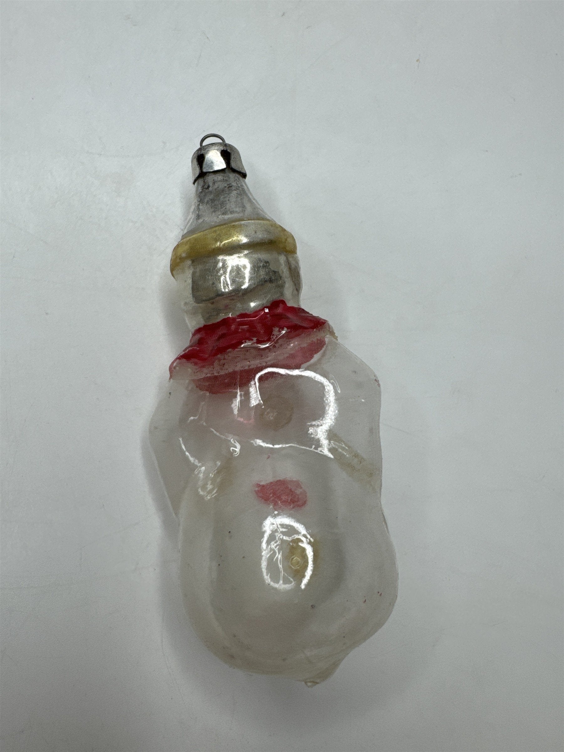 Antique Poland Blown Glass Clown Jester Figural Christmas Ornament Folk Art