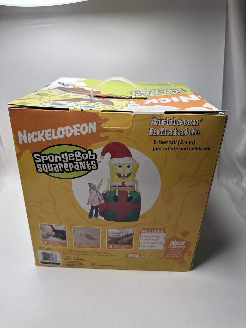 NICK Spongebob Squarepants Christmas Inflatable Airblown 8 Ft Tall Box New