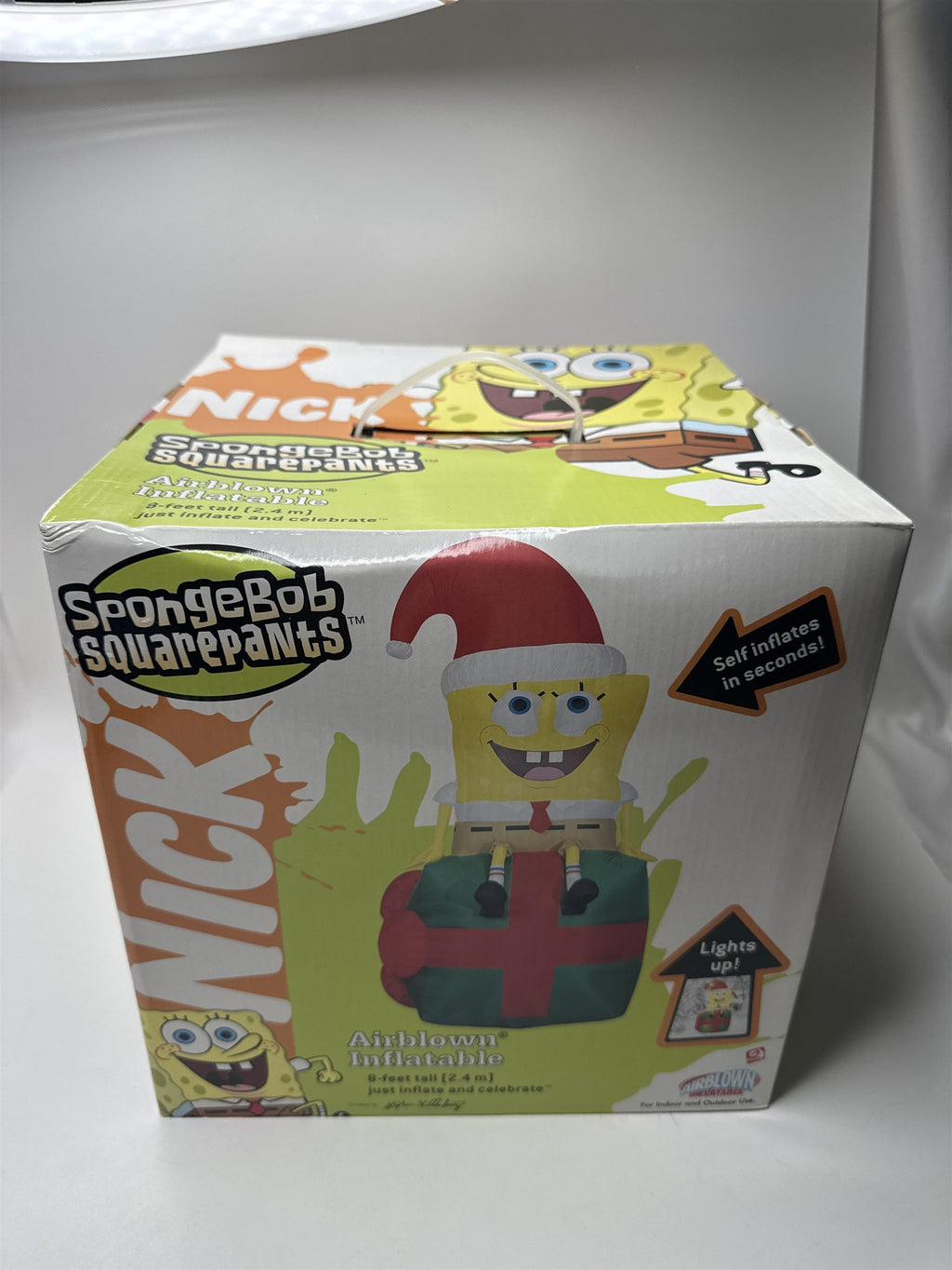 NICK Spongebob Squarepants Christmas Inflatable Airblown 8 Ft Tall Box New