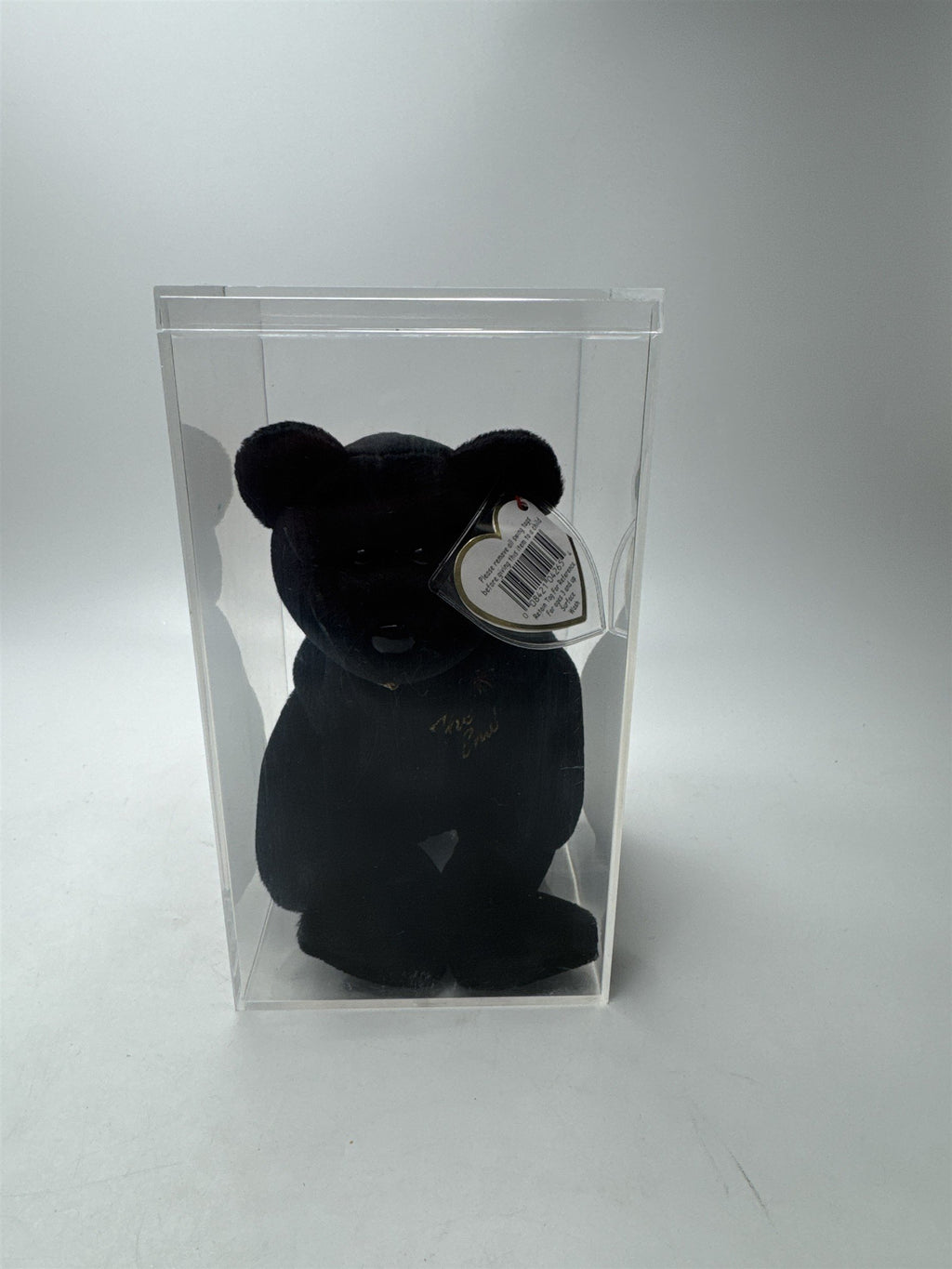 Ty Beanie Baby The End Black Bear 1999 Vintage Plush Retired Y2K w/ Case