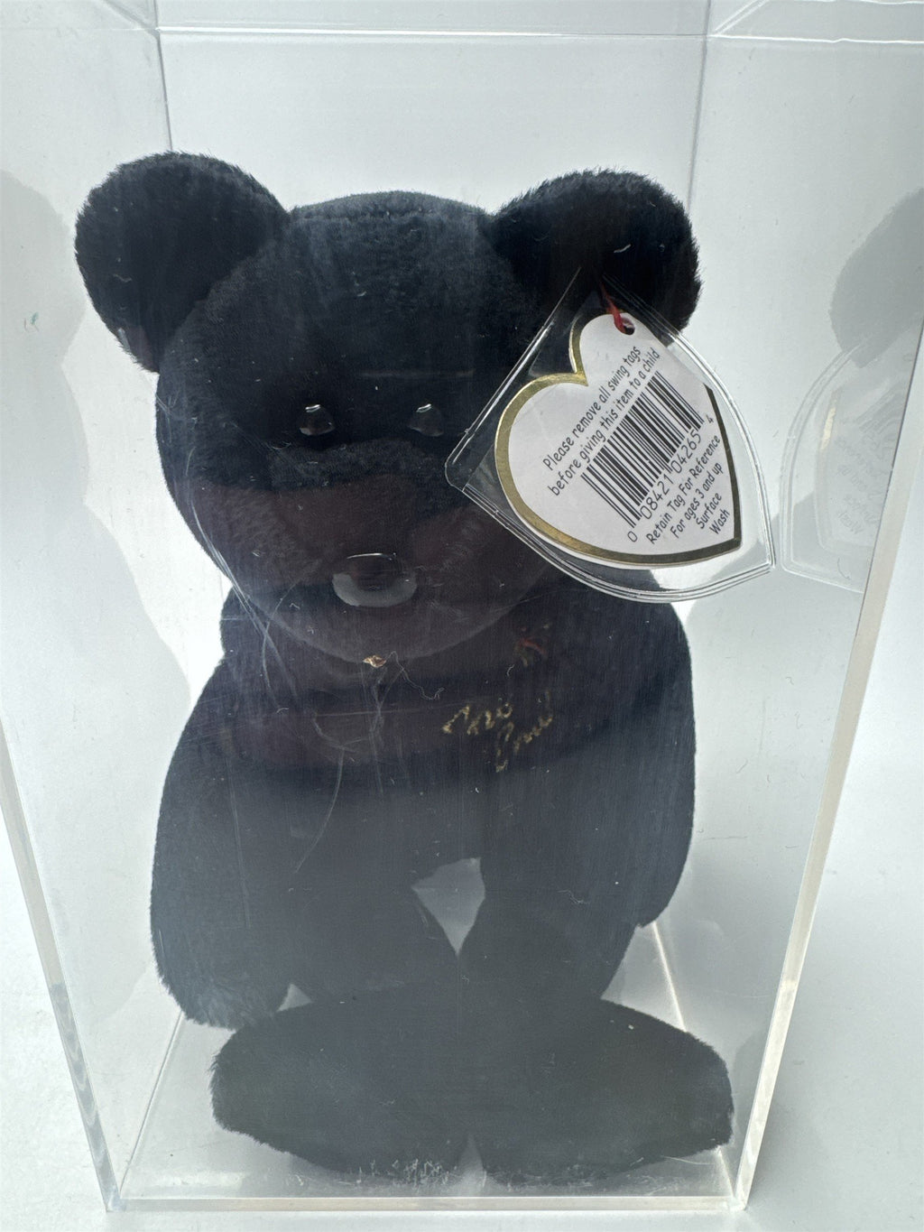 Ty Beanie Baby The End Black Bear 1999 Vintage Plush Retired Y2K w/ Case