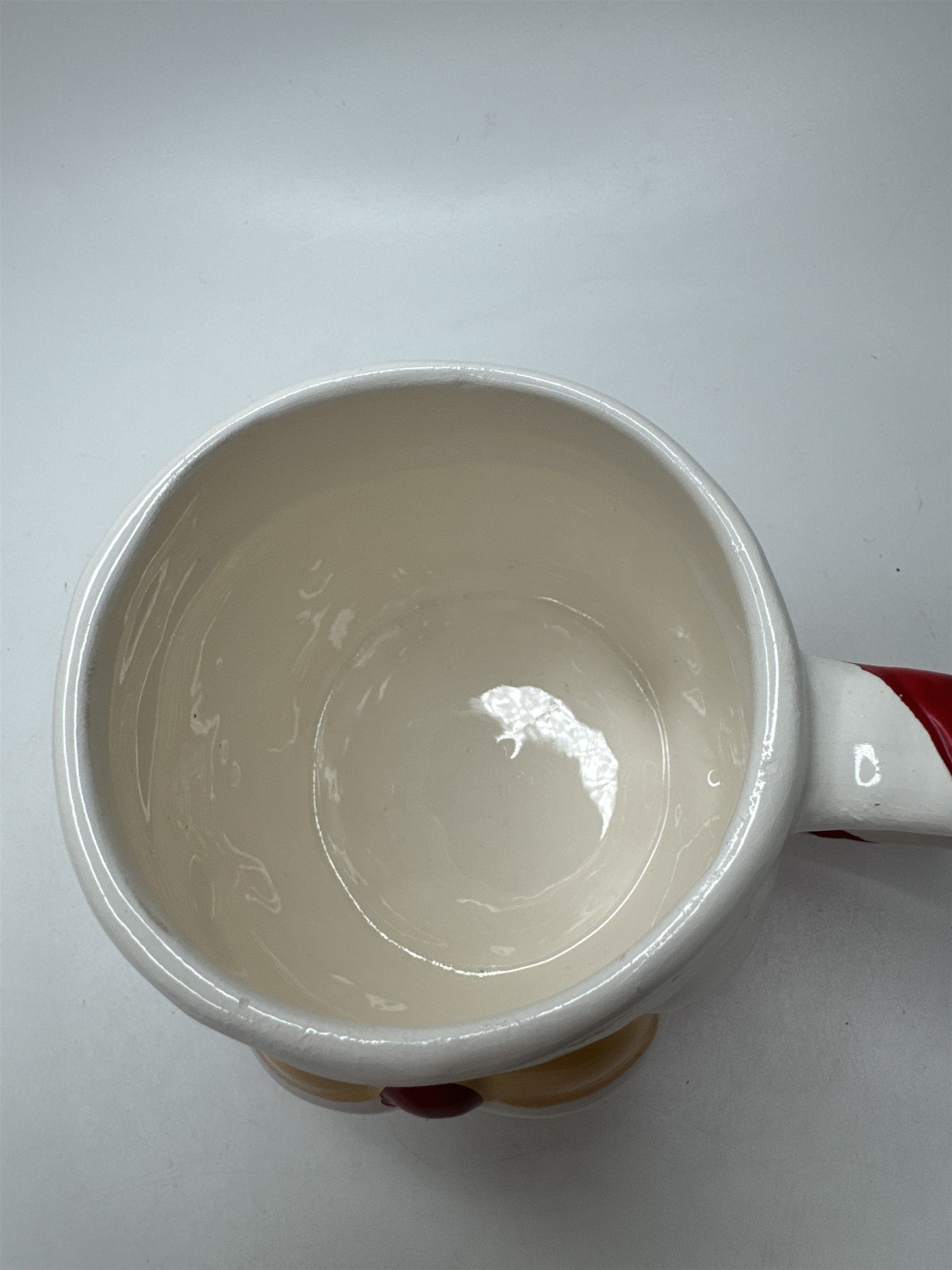 Ceramic Santa Claus Face Mug Christmas Holiday Coffee Cocoa Candy Cane Handle
