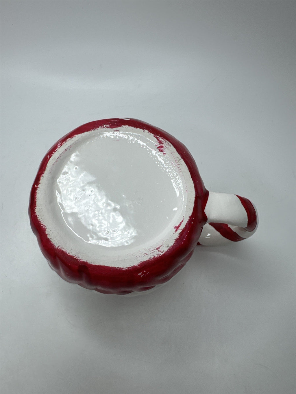Ceramic Santa Claus Face Mug Christmas Holiday Coffee Cocoa Candy Cane Handle