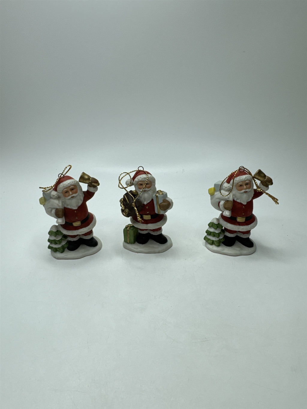 SET 3 HOMCO Santa Ornaments Vintage Figurine Toys Christmas Tree 8742