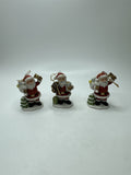 SET 3 HOMCO Santa Ornaments Vintage Figurine Toys Christmas Tree 8742