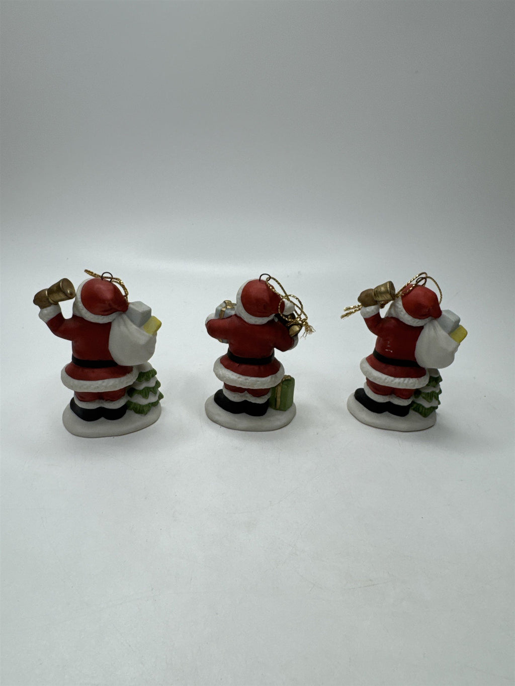 SET 3 HOMCO Santa Ornaments Vintage Figurine Toys Christmas Tree 8742